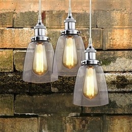 Modern krómüveg vintage ipari retro szerelvény Edison függőlámpa Cafe veranda lámpa