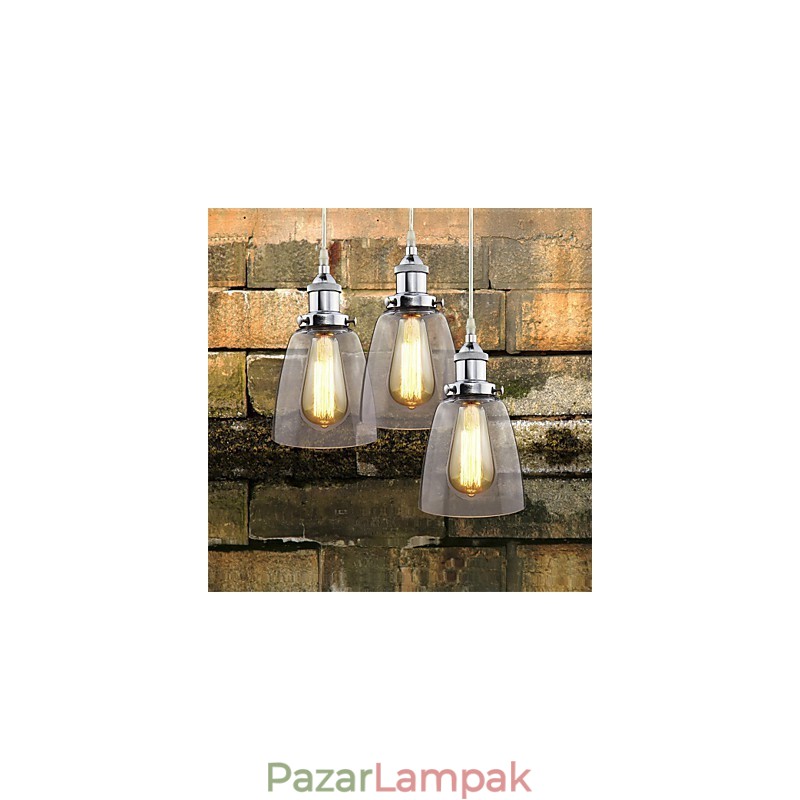 Modern krómüveg vintage ipari retro szerelvény Edison függőlámpa Cafe veranda lámpa
