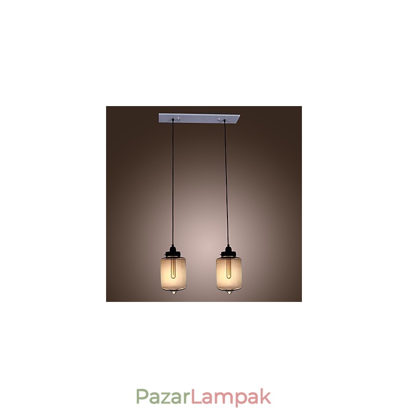 Modern üveg függőlámpa 2 lámpával, átlátszó palack kivitelben