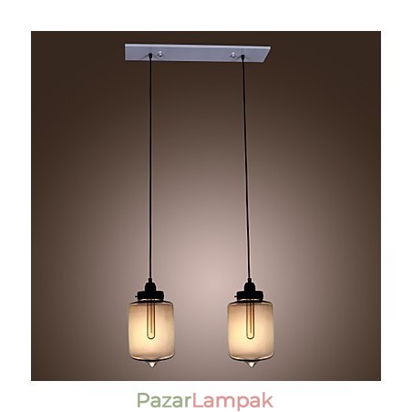 Modern üveg függőlámpa 2 lámpával, átlátszó palack kivitelben Modern üveg függőlámpa 2 lámpával, átlátszó palack kivitelben