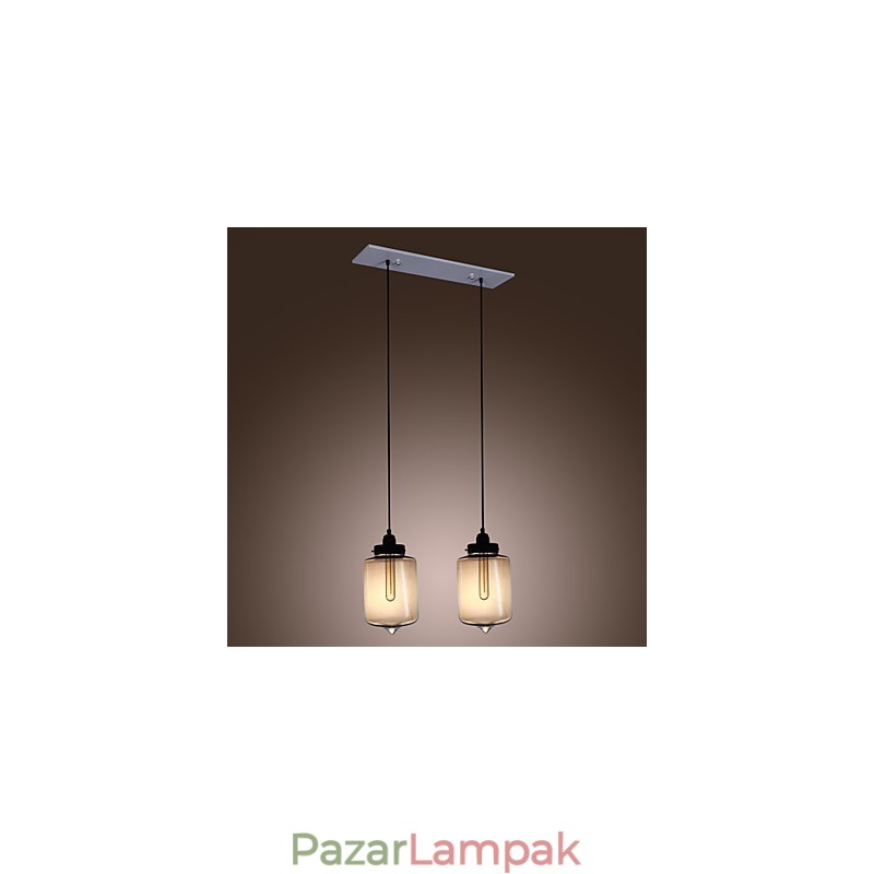 Modern üveg függőlámpa 2 lámpával, átlátszó palack kivitelben