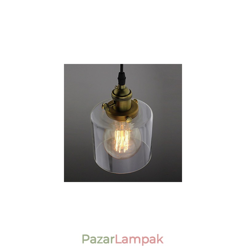 Üveg sárgaréz Retro Vintage Industrial ART Cafe Garázs függőlámpa