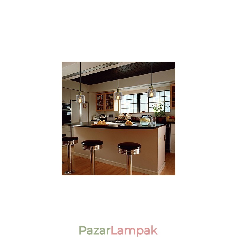 Üveg sárgaréz Retro Vintage Industrial ART Cafe Garázs függőlámpa