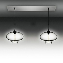 2 Light Modern üveg függőlámpa fekete buborékos kivitelben