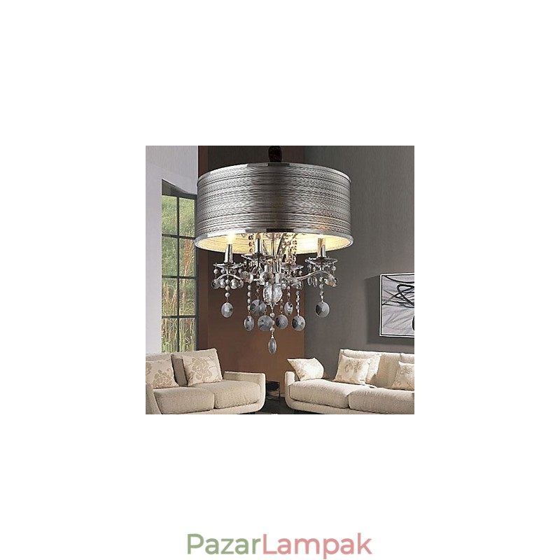 Modern, kortárs kristály fém függőlámpa