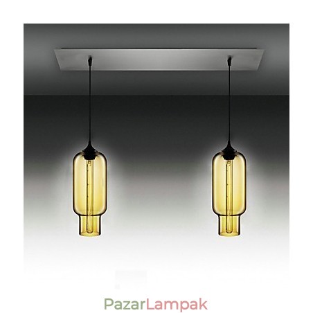 Modern átlátszó üveg függőlámpa 2 lámpával, buborékos kivitelben, galvanikus kivitelben Modern átlátszó üveg függőlámpa 2 lámpával, buborékos kivitelben, galvanikus kivitelben