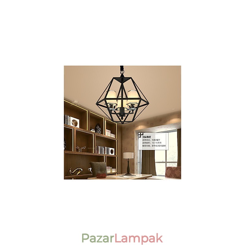 Függő lámpák 3 lámpák Country Outdoors Fém