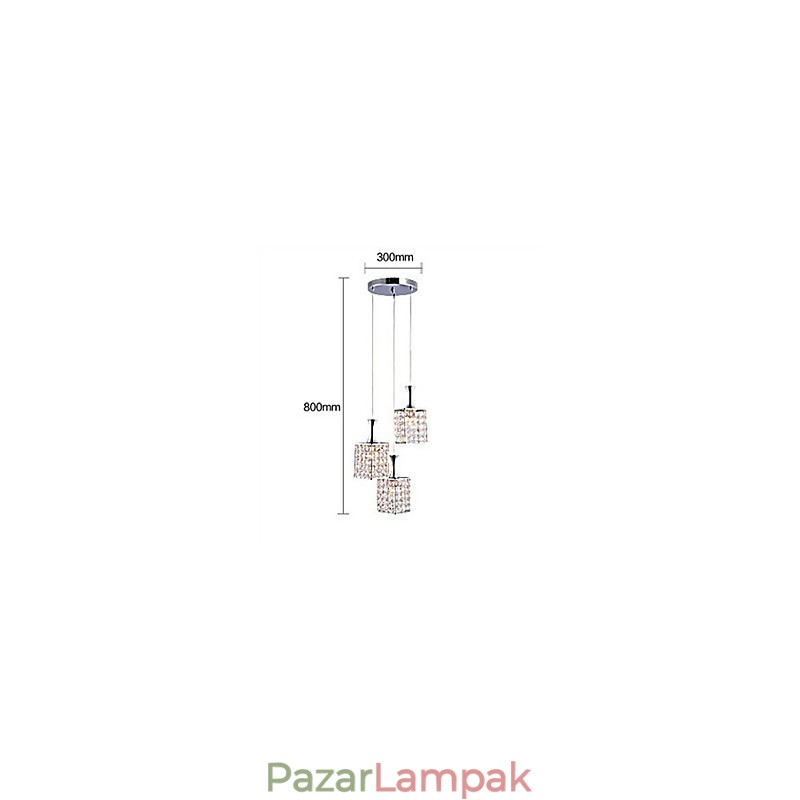 3 Lights Fémváz K9 Crystal Csillár Droplight Send Izzó