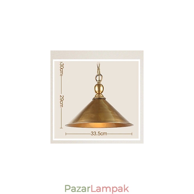 Tiszta sárgaréz függőlámpa mini stílusú, hagyományos klasszikus fém
