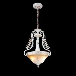 Fehér medál két fényű mintás üvegernyő kézzel aranyozott európai retro klasszikus