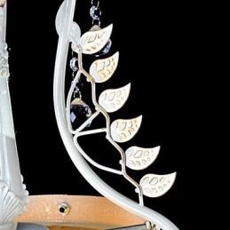 Fehér medál két fényű mintás üvegernyő kézzel aranyozott európai retro klasszikus