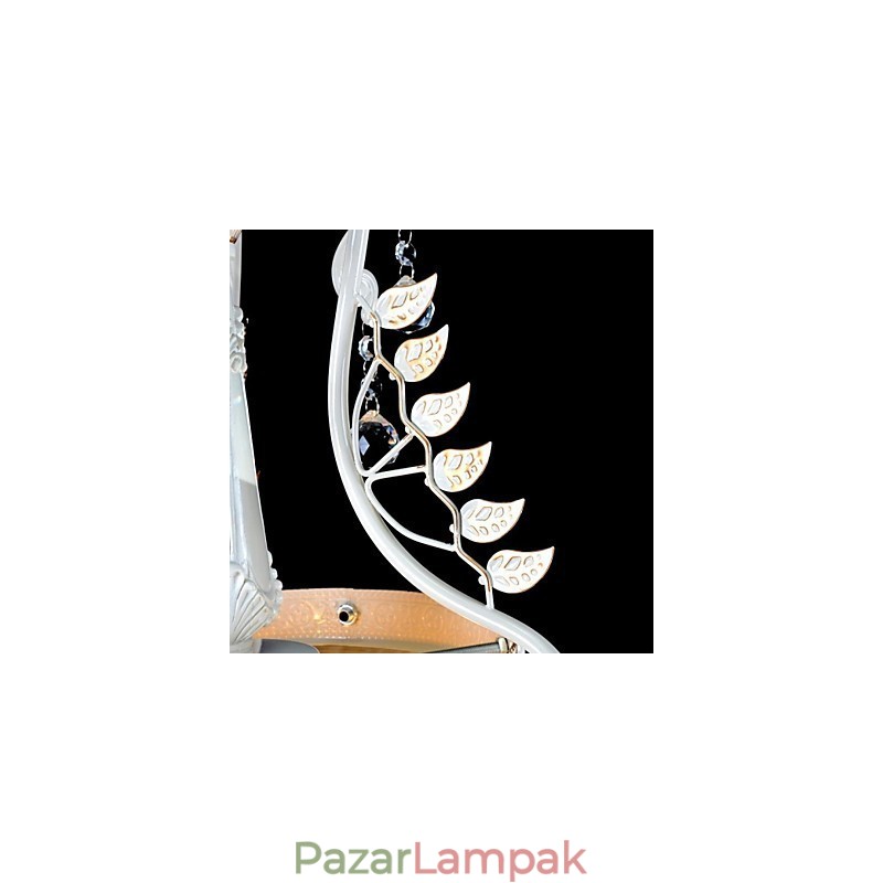 Fehér medál két fényű mintás üvegernyő kézzel aranyozott európai retro klasszikus