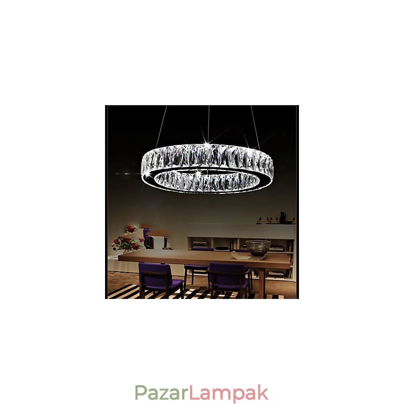 Kristály csillár világítás Modern, egygyűrűs K9 nagy kristály beltéri mennyezeti lámpatestek