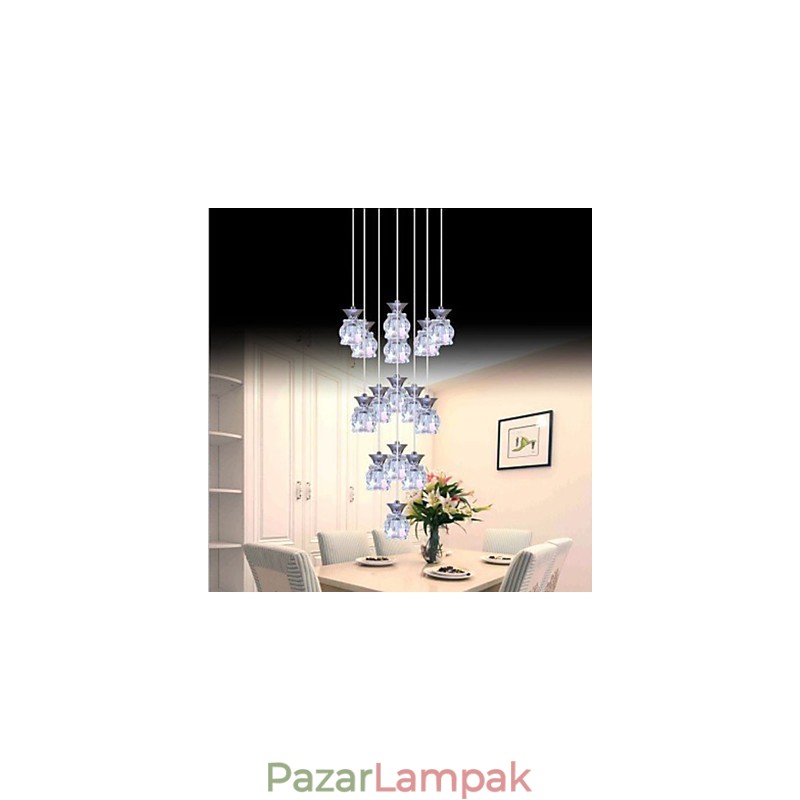 Étterem 15 fej modern egyszerű kristály medál