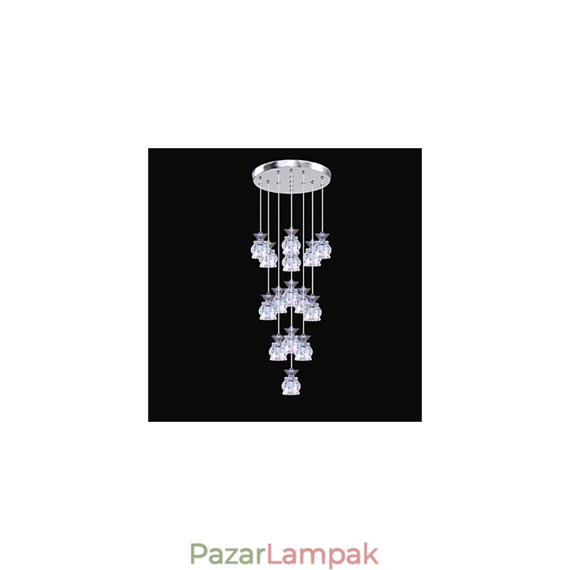 Étterem 15 fej modern egyszerű kristály medál