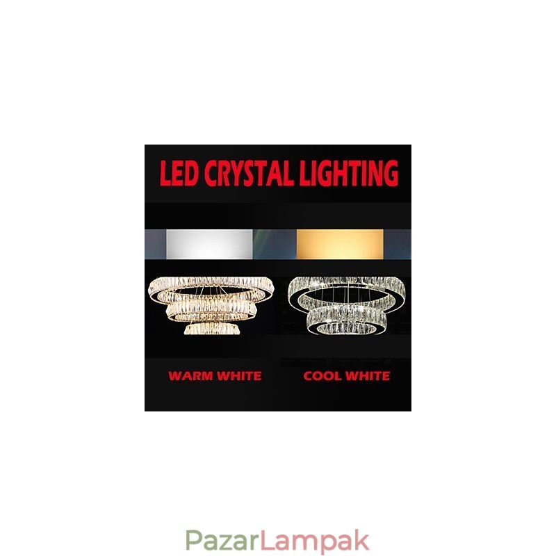 Kristály csillár világítás Modern, egygyűrűs K9 nagy kristály beltéri mennyezeti lámpatestek