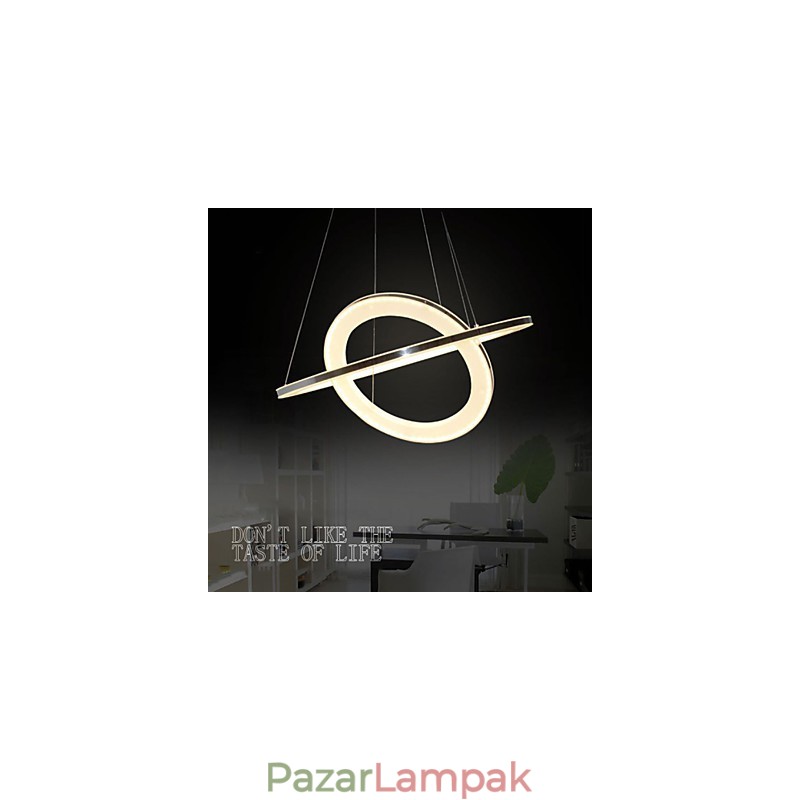 Akril függőlámpa kerek csillár világítás 2 gyűrűs lámpatestekkel