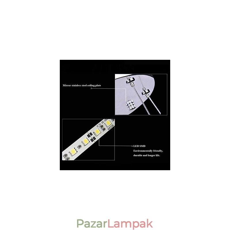 Akril függőlámpa kerek csillár világítás 2 gyűrűs lámpatestekkel