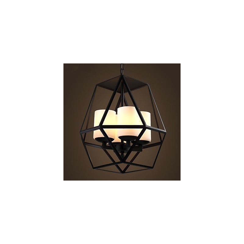 Csúcsszintű Americange Vintage fekete Iron Lamp Modern Chandelier Chandelier 4 lámpa