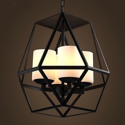 Csúcsszintű Americange Vintage fekete Iron Lamp Modern Chandelier Chandelier 4 lámpa