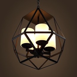 Csúcsszintű Americange Vintage fekete Iron Lamp Modern Chandelier Chandelier 4 lámpa