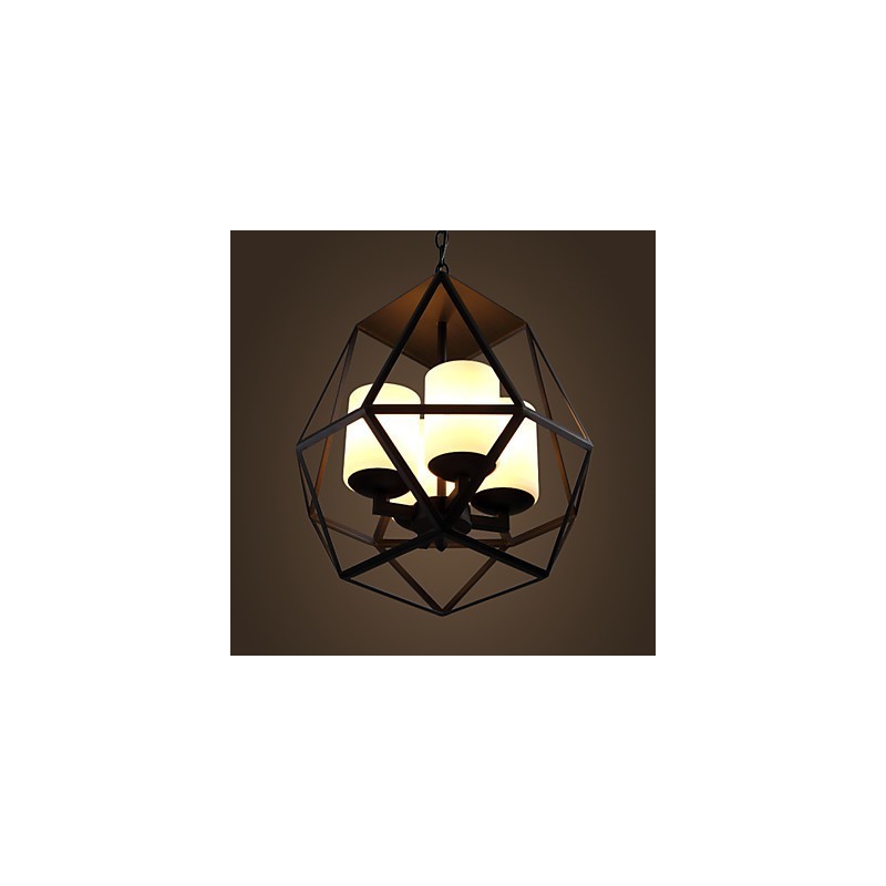 Csúcsszintű Americange Vintage fekete Iron Lamp Modern Chandelier Chandelier 4 lámpa