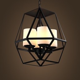 Csúcsszintű Americange Vintage fekete Iron Lamp Modern Chandelier Chandelier 4 lámpa