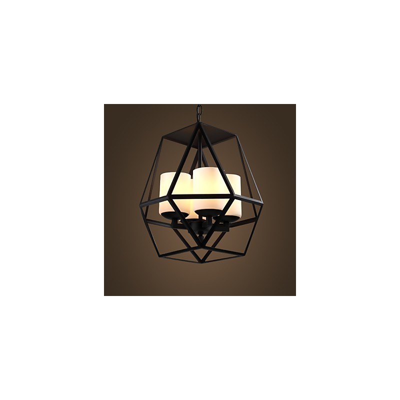 Csúcsszintű Americange Vintage fekete Iron Lamp Modern Chandelier Chandelier 4 lámpa