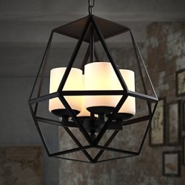 Csúcsszintű Americange Vintage fekete Iron Lamp Modern Chandelier Chandelier 4 lámpa
