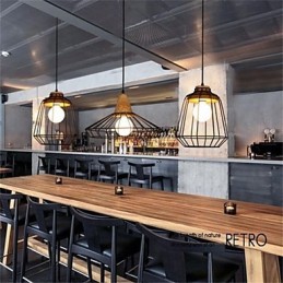 Amerikai retro madárkalitka alakú vas művészi csillár