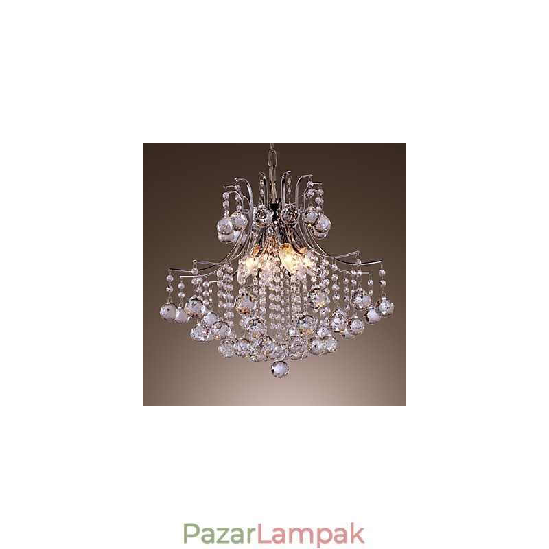 Modern, modern kristály mini stílusú, galvanizált fém függőlámpa