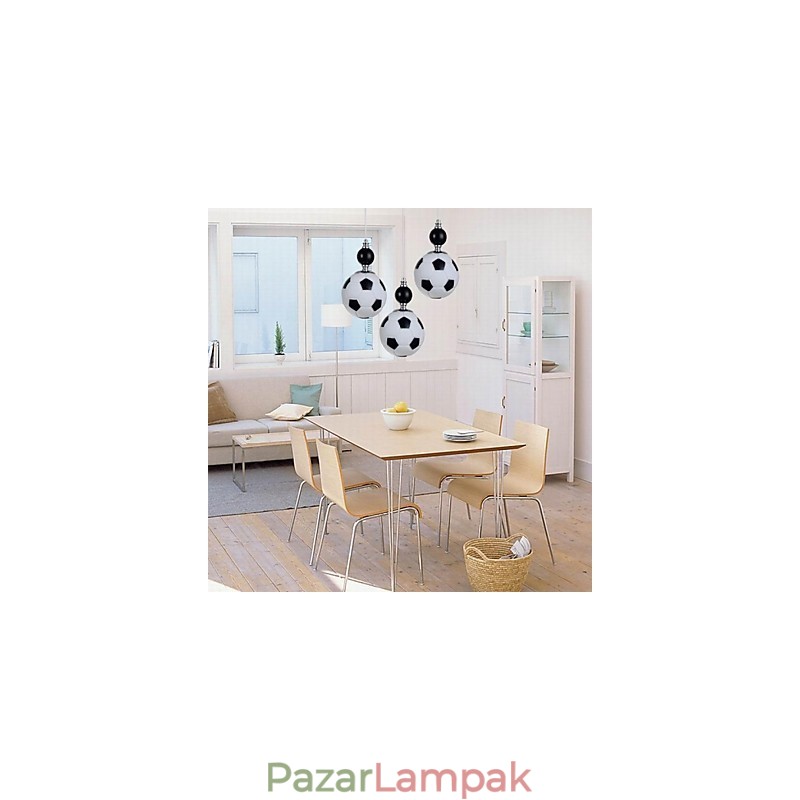 Klasszikus modern futball kerek függőlámpa 3 lámpa