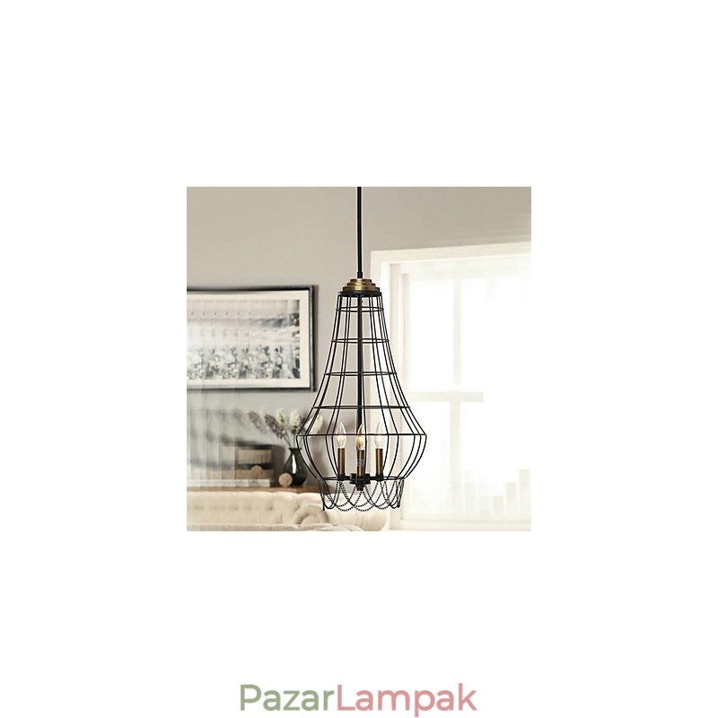 Country Mini stílusú festmény fém függőlámpa