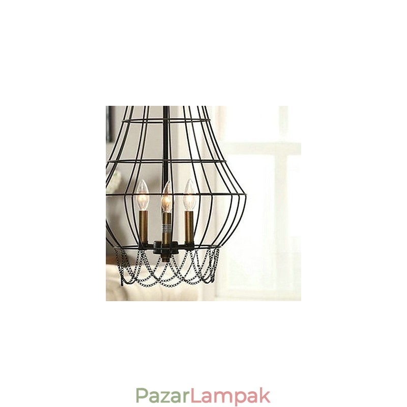 Country Mini stílusú festmény fém függőlámpa