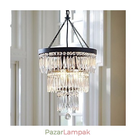 Medál 3 Light Modern elegáns fémkristály festmény Medál 3 Light Modern elegáns fémkristály festmény