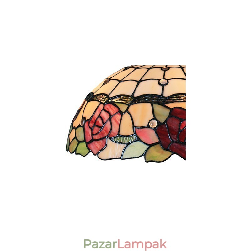 Függeszték 2 lámpával rózsa mintás árnyalatban