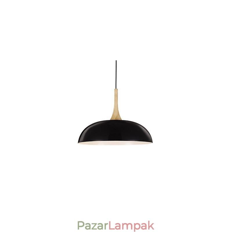 Mini művészi függőlámpa 1 könnyű, modern egyszerűség, fekete fehér kivitelű alumínium és fából készült lámpa