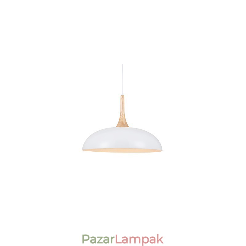 Mini művészi függőlámpa 1 könnyű, modern egyszerűség, fekete fehér kivitelű alumínium és fából készült lámpa