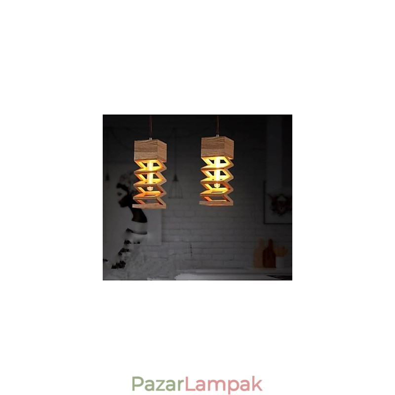 Függesztett lámpák Country fa bambusz