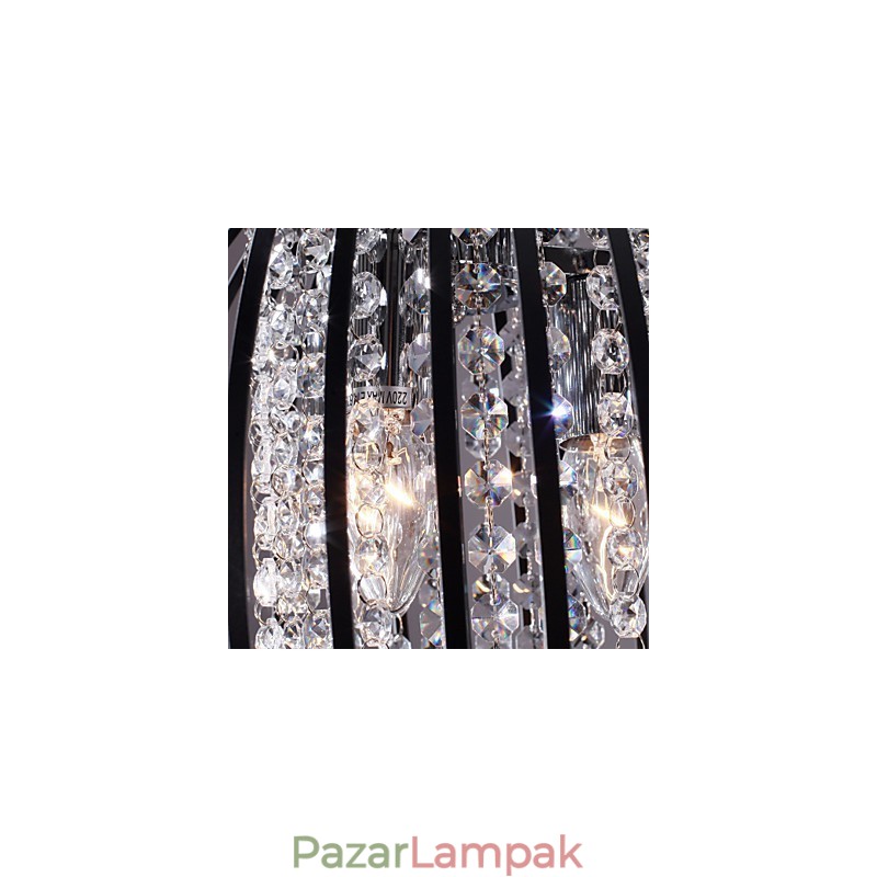 Modern, kortárs lámpás, kristály mini stílusú, galvanizált függőlámpa