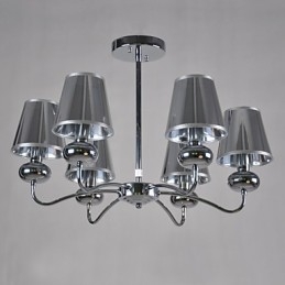 Vintage Chandelier 6 Light Classic Fabric Fémfestés