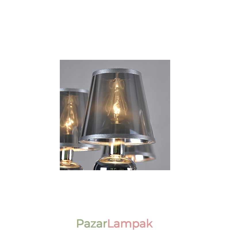 Vintage Chandelier 6 Light Classic Fabric Fémfestés