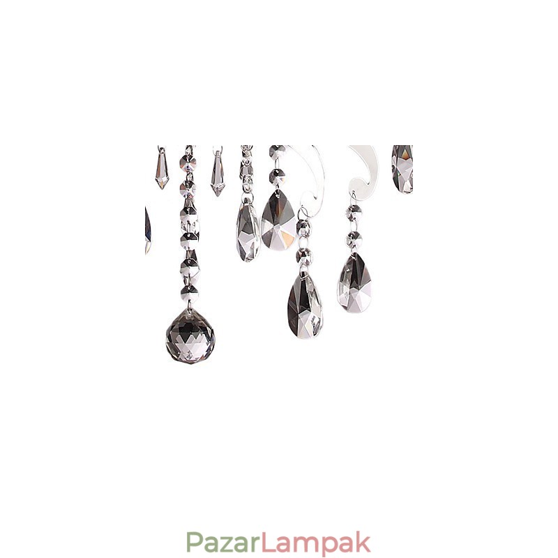 Kristály csillár 3 fém lámpával