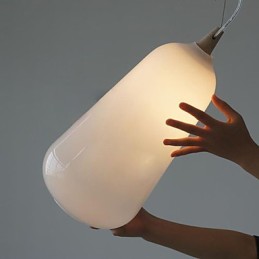Tejfehér üvegpalack Függesztett lámpa Natural Curve
