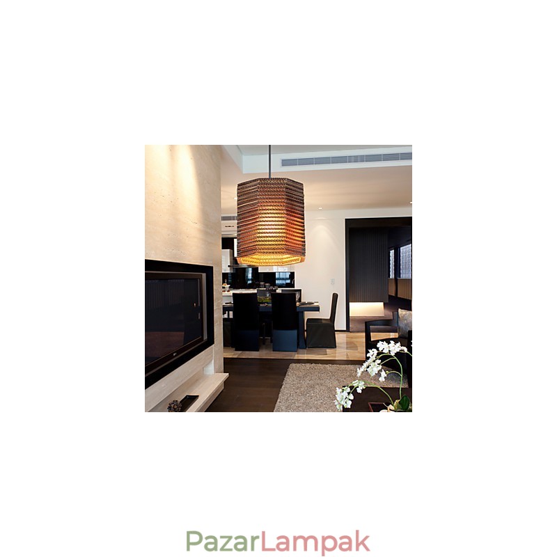 Függesztett lámpa 1 könnyű, modern szövet anyaga