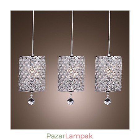 Modern, modern kristály króm fém függőlámpa