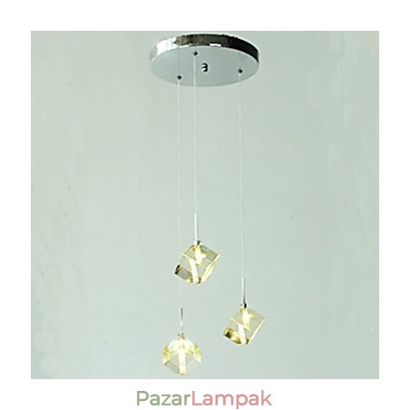 Divat kristály lámpa háromfejű kristály medál