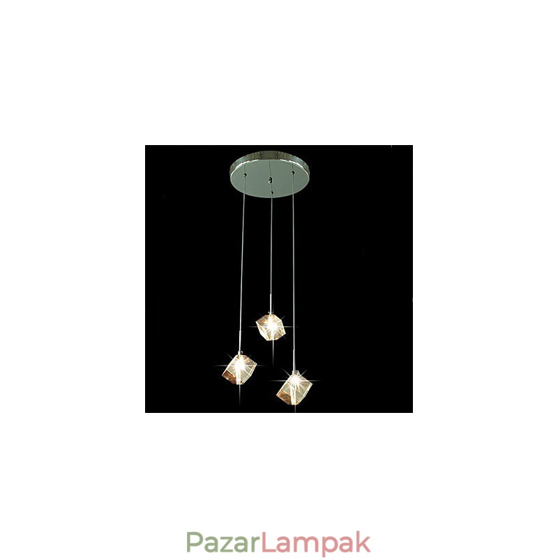 Divat kristály lámpa háromfejű kristály medál