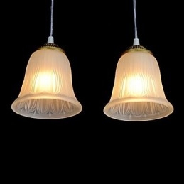 Bronz medál négy lámpa mintás üvegárnyékoló európai retro klasszikus