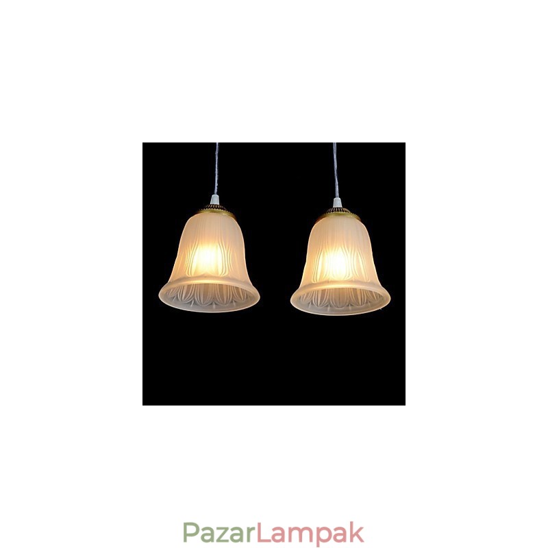 Bronz medál négy lámpa mintás üvegárnyékoló európai retro klasszikus